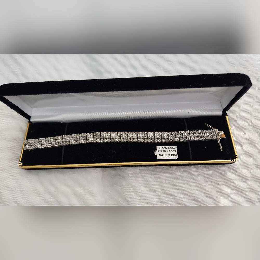 BRAND NEW DIAMOND 3ROW 1.50CT BRACELET FOR MEN OR WOMEN